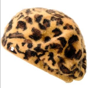 Roxy Leopard Beret (Angora)